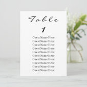 Elegant zwart-Script-tabel nummer 1-zitplaatskaart Kaart (Staand voorkant)