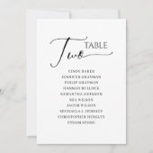 Elegant zwart-Script-tabel nummer 2-zitplaatskaart Kaart (Voorkant)