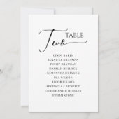 Elegant zwart-Script-tabel nummer 2-zitplaatskaart Kaart (Achterkant)