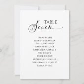 Elegant zwart-Script-tabel nummer 7 Zitdiagram Kaart (Achterkant)