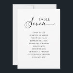 Elegant zwart-Script-tabel nummer 7 Zitdiagram Kaart<br><div class="desc">Het moderne en elegante ontwerp drukte Zwarte Witte Lijst van het Manuscript van de Calligrafie Aantal 7 de Kaarten van de Grafiek die met jouw tekst kunnen worden aangepast en elke kaart van het lijstaantal aan uw kar, één voor één toevoegen. Klik op de knop "Aanpassen" en gebruik onze ontwerptool...</div>