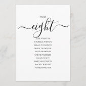 Elegant zwart-Script-tabel nummer 8 Zitdiagram Kaart (Voorkant)