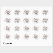 Elegant zwart script typografisch roze Afstudeerde Ronde Sticker (Vel)