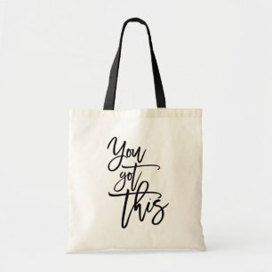 Elegant zwart-scriptcitaat u dit hebt tote bag