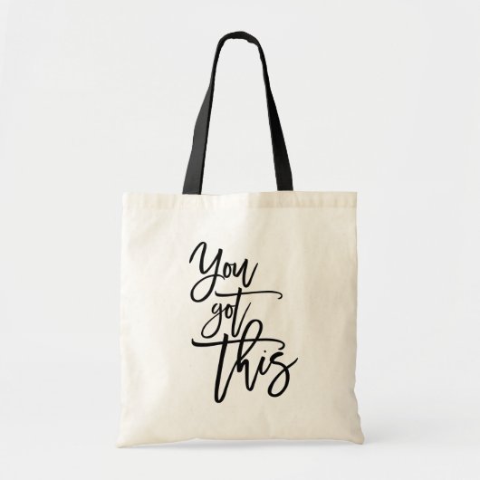 Elegant zwart-scriptcitaat u dit hebt tote bag (Voorkant)