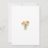 Elegant zwart Sinaasappel Floral 40ste verjaardags Kaart (Achterkant)