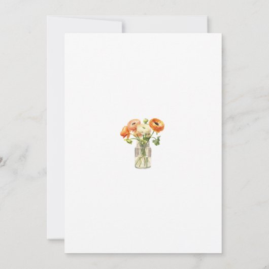 Elegant zwart Sinaasappel Floral 50ste verjaardags Kaart (Achterkant)