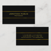 Elegant Zwart Sjabloon Gouden Tekst Stijlvol Moder Visitekaartje (Voorkant / Achterkant)