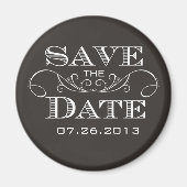 Elegant Zwart Sla de datummagneet op Magneet (Voorkant)