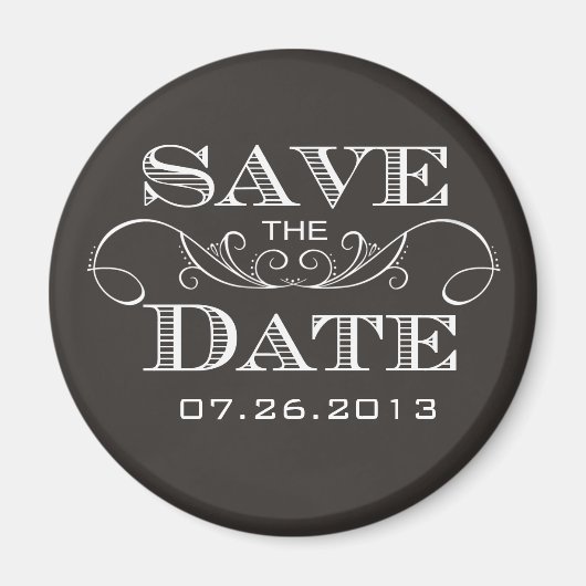 Elegant Zwart Sla de datummagneet op Magneet (Voorkant)