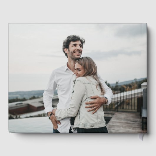 Elegant Zwart Snowberry + Eucalyptus krans bruilof Gastenboek (Achterkant)