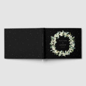 Elegant Zwart Snowberry + Eucalyptus krans bruilof Gastenboek (Volledig)