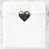 Elegant Zwart Snowberry + Eucalyptus krans bruilof Hart Sticker (Tas)