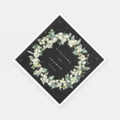 Elegant Zwart Snowberry + Eucalyptus krans bruilof Servet (Hoek)