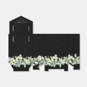 Elegant Zwart Snowberry+Eucalyptus Vrijgezellenfee Bedankdoosjes (Uitgevouwen)