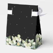 Elegant Zwart Snowberry+Eucalyptus Vrijgezellenfee Bedankdoosjes (Achterkant)