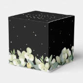 Elegant Zwart Snowberry+Eucalyptus Vrijgezellenfee Bedankdoosjes (Achterkant)