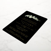 Elegant Zwart Snowberry+Eucalyptus Vrijgezellenfee Folie Uitnodiging (Gedraaid)