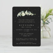 Elegant Zwart Snowberry+Eucalyptus Vrijgezellenfee Kaart (Staand voorkant)