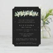 Elegant Zwart Snowberry+Eucalyptus Vrijgezellenfee Kaart (Staand voorkant)