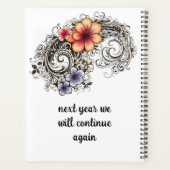 Elegant zwart spiraalvormig tuinplan planner (Achterkant)