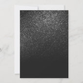 Elegant zwart sprankelend glitter ombre foto zoet  kaart (Achterkant)