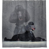 Elegant zwart standaardpoel douchegordijn (Voorkant)