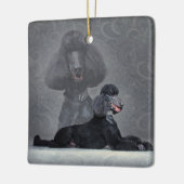 Elegant zwart standaardpoel keramisch ornament (Links)