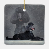 Elegant zwart standaardpoel keramisch ornament (Achterkant)