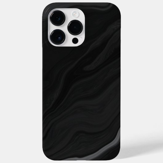 Elegant zwart stenen marmerpatroon Case-Mate iPhone case (Achterkant)