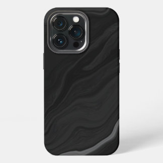 Elegant zwart stenen marmerpatroon iPhone 13 pro hoesje