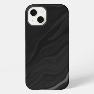 Elegant zwart stenen marmerpatroon iPhone 13 hoesje