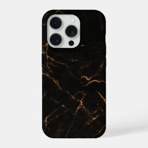 Elegant zwart stenen marmerpatroon iPhone 15 pro case
