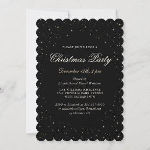 Elegant Zwart Sterren Kerstfeest Kaart