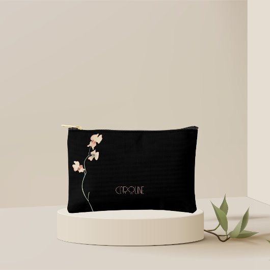 Elegant zwart Stijlvol Bloemen Boho Schattige Etui