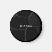 Elegant zwart stone minimalistisch stijlvol modern magneet (Voorkant)