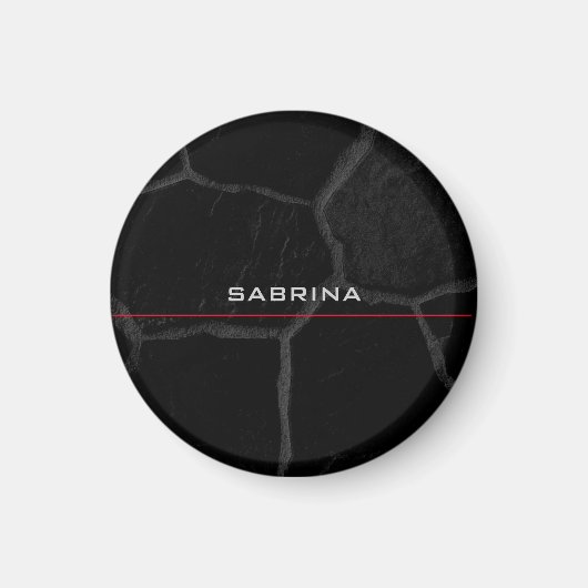 Elegant zwart stone minimalistisch stijlvol modern magneet (Voorkant)