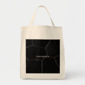 Elegant zwart stone minimalistisch stijlvol modern tote bag (Voorkant)