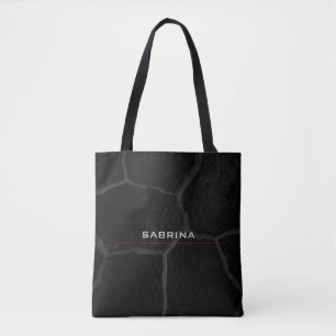 Elegant zwart stone minimalistisch stijlvol modern tote bag