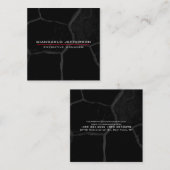 Elegant zwart stone minimalistisch stijlvol modern vierkante visitekaartje (Voorkant / Achterkant)