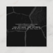 Elegant zwart stone minimalistisch stijlvol modern vierkante visitekaartje (Achterkant)