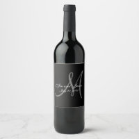 Elegant Zwart Stropdas Affair Monogram Namen Bruil