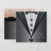 Elegant zwart Stropdas officiële prom uitnodiginge Kaart (Voorkant / Achterkant)