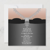 Elegant zwart Stropdas officiële prom uitnodiginge Kaart (Achterkant)