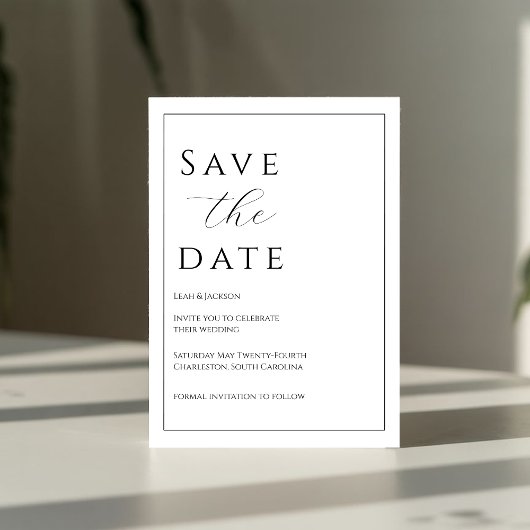 Elegant zwart Stropdas Save the Date