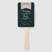 Elegant zwart tan bibliotheek boek bruiloft progra handwaaier (Voorkant)