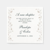 Elegant Zwart Tan Bibliotheek Boek Bruiloft Servet (Voorkant)