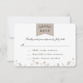 Elegant Zwart Tan Bibliotheek Thema Bruiloft RSVP Kaartje (Voorkant)