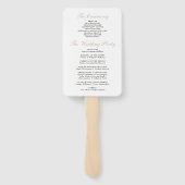 Elegant Zwart Tan Boek Hoofdstuk Bruiloft Programm Handwaaier (Achterkant)