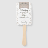 Elegant Zwart Tan Boek Hoofdstuk Bruiloft Programm Handwaaier (Voorkant)